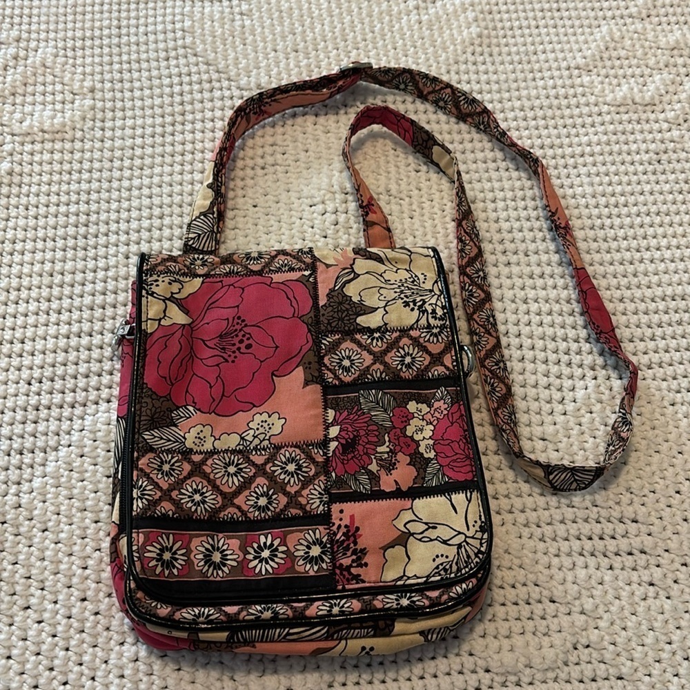 Vera Bradley Mocha Rouge Hipster Crossbody Purse